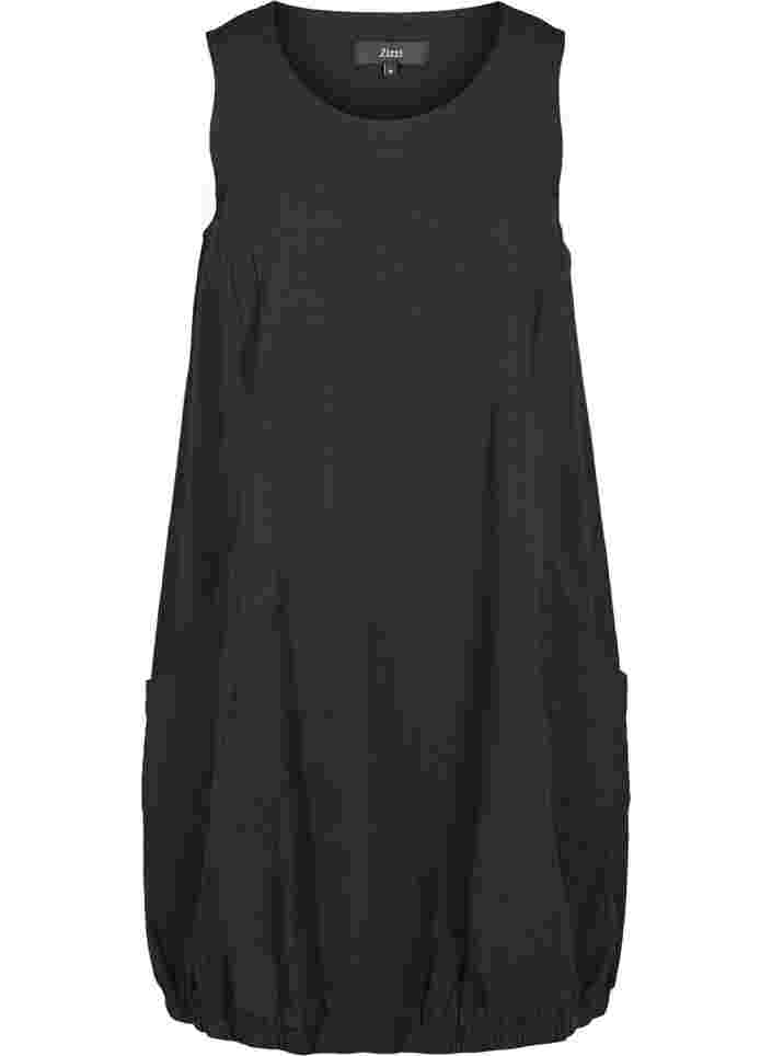 Sleeveless cotton dress, Black, Packshot image number 0
