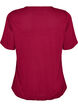 Blouse with lace insert and balloon sleeves, Red, Packshot image number 1