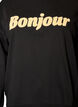 Sweatshirt with boucl&eacute; text motif, Black, Packshot image number 2