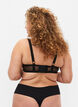 Lace balconette with thong detail, Black, Model image number 2
