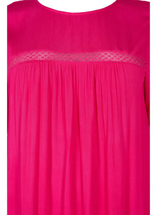 Viscose dress with lace band, Bright Rose, Packshot image number 2