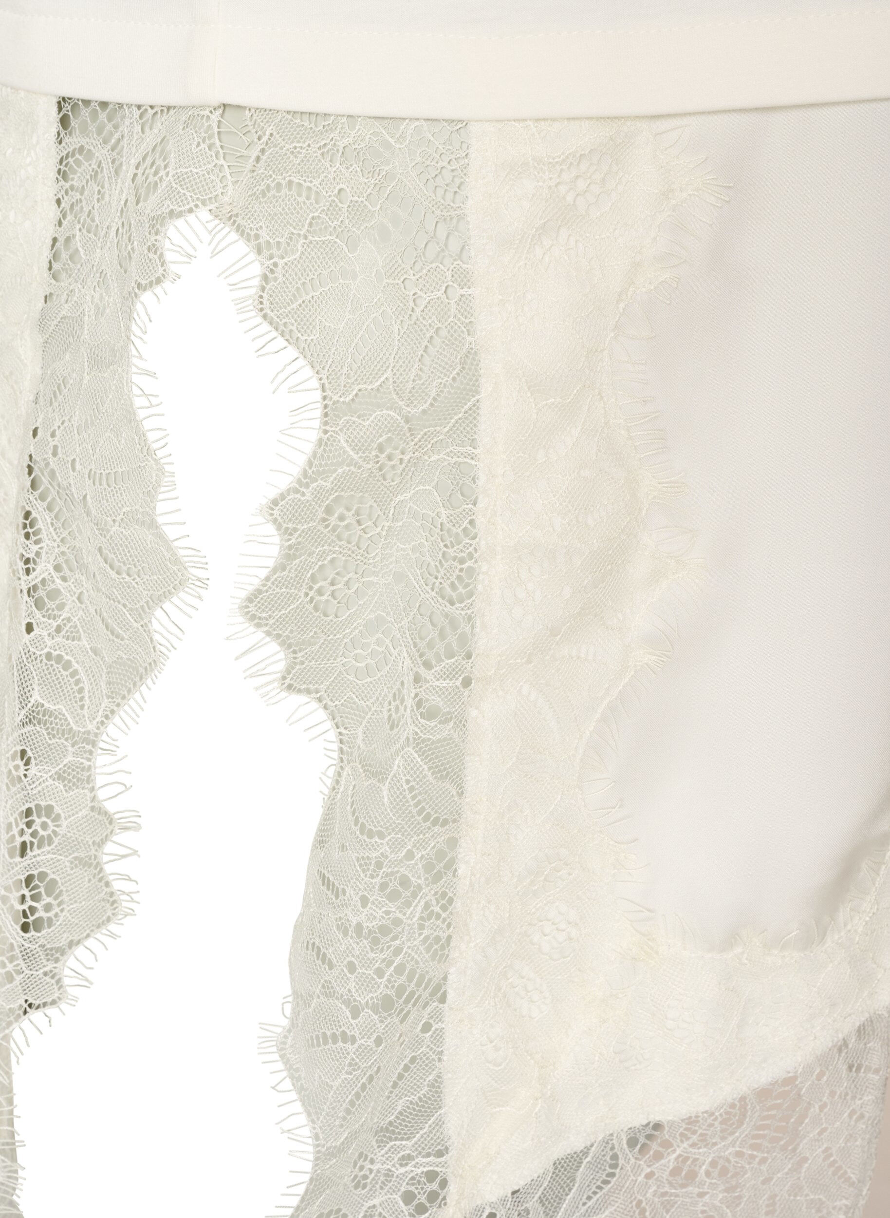 ZizzifashionJersey blouse with a layered look and lace, Vanilla, Packshot image number 4