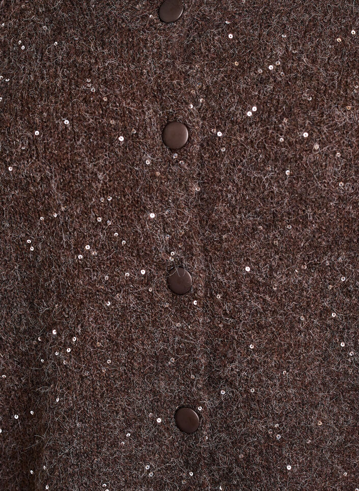 Knitted cardigan with sequins, Brown, Packshot image number 2