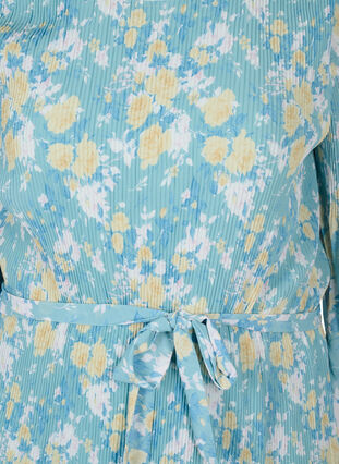 Printed pleated dress with tie string, Cameo Blue Flower, Packshot image number 2