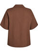 Short-sleeved shirt in cotton muslin, Brown, Packshot image number 1