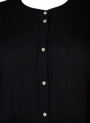 A-line viscose dress with short sleeves, Black, Packshot image number 2