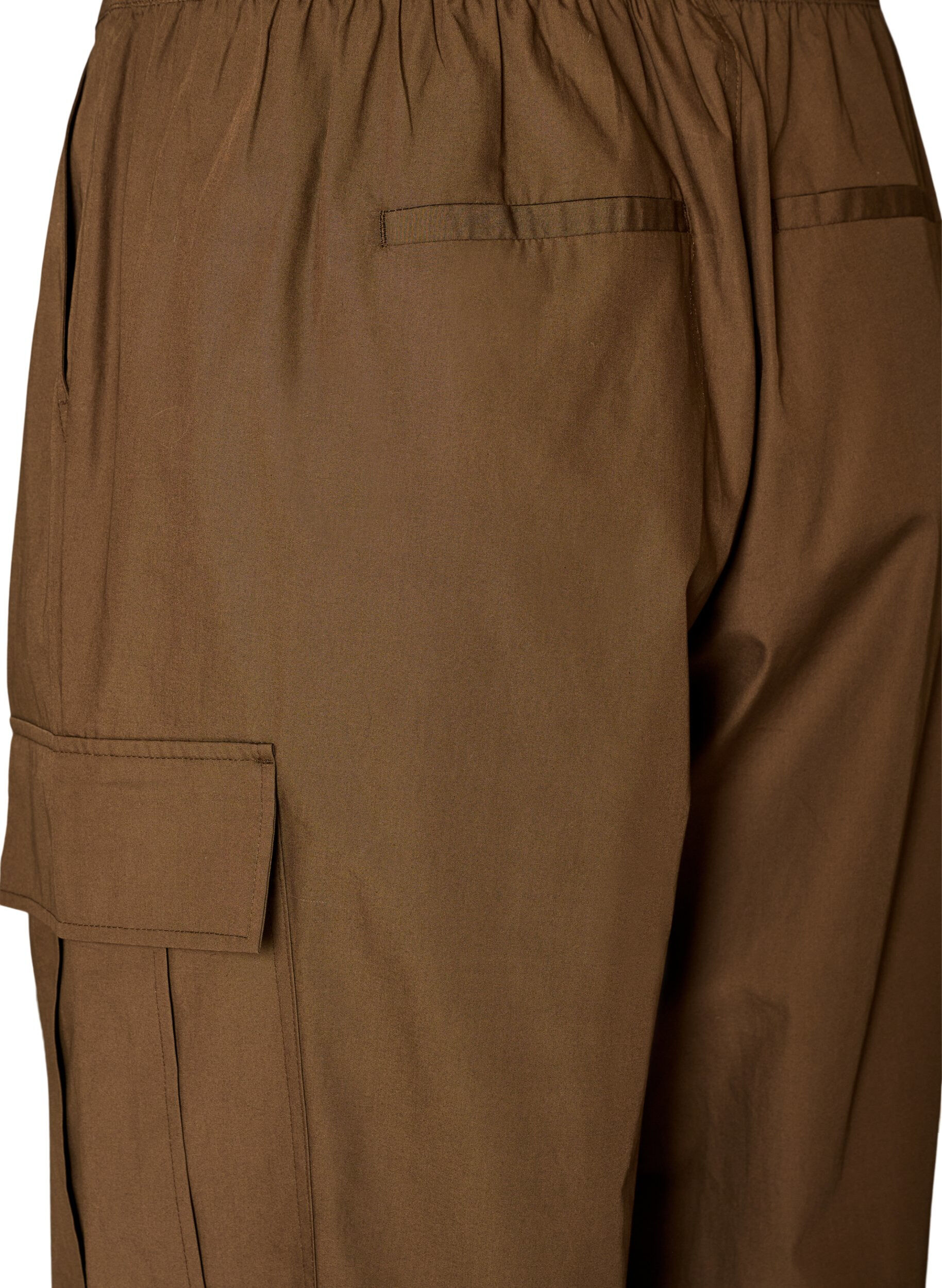 ZizzifashionCotton cargo trousers with a balloon leg, Brown, Packshot image number 3
