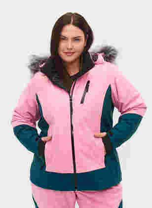 Ski jacket with detachable hood, Sea Pink Comb, Model