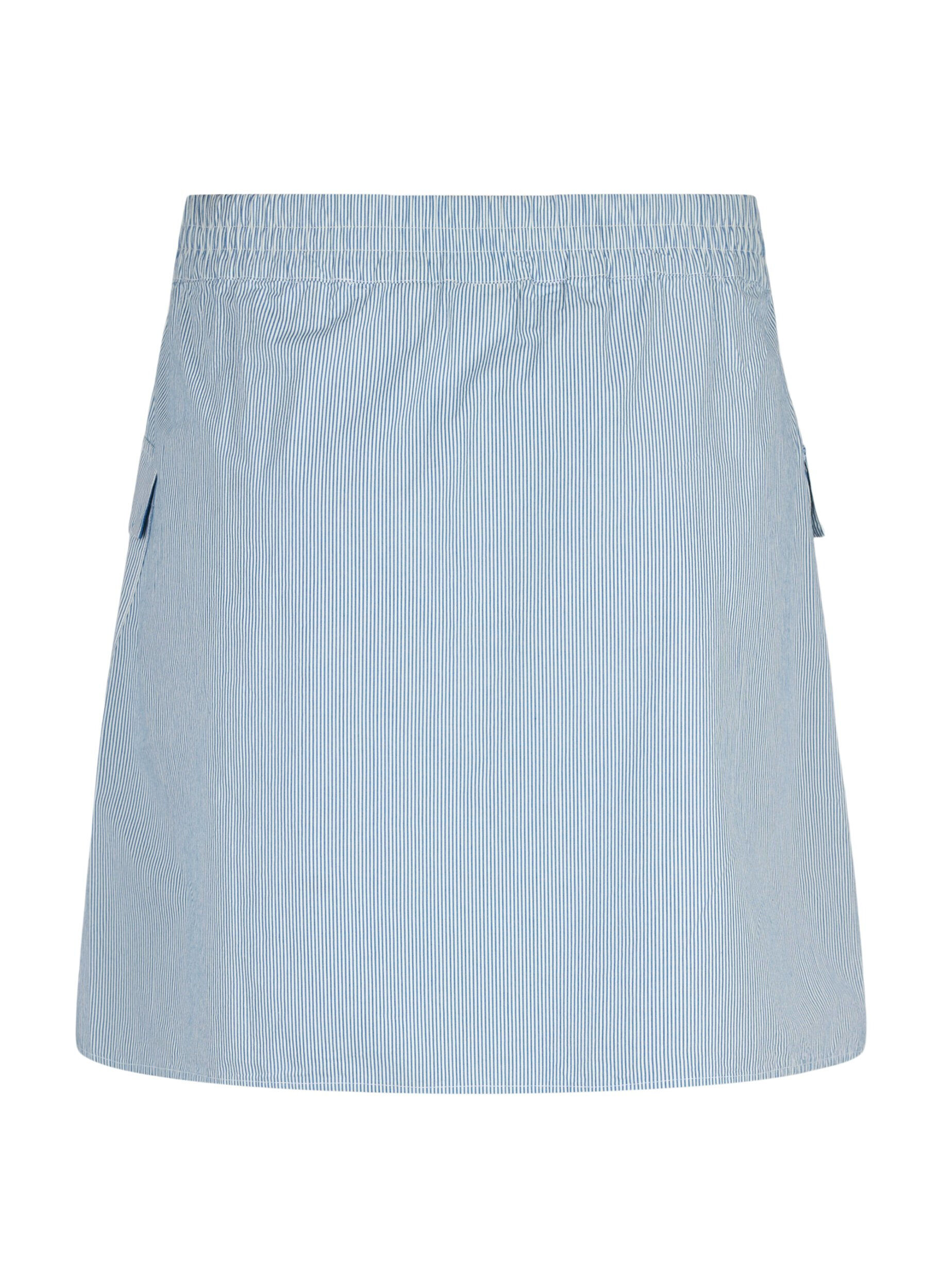 Zizzifashion Short cotton skirt with elasticated waistband, Blue, Packshot image number 1