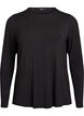 Solid coloured blouse with long sleeves, Black, Packshot image number 0