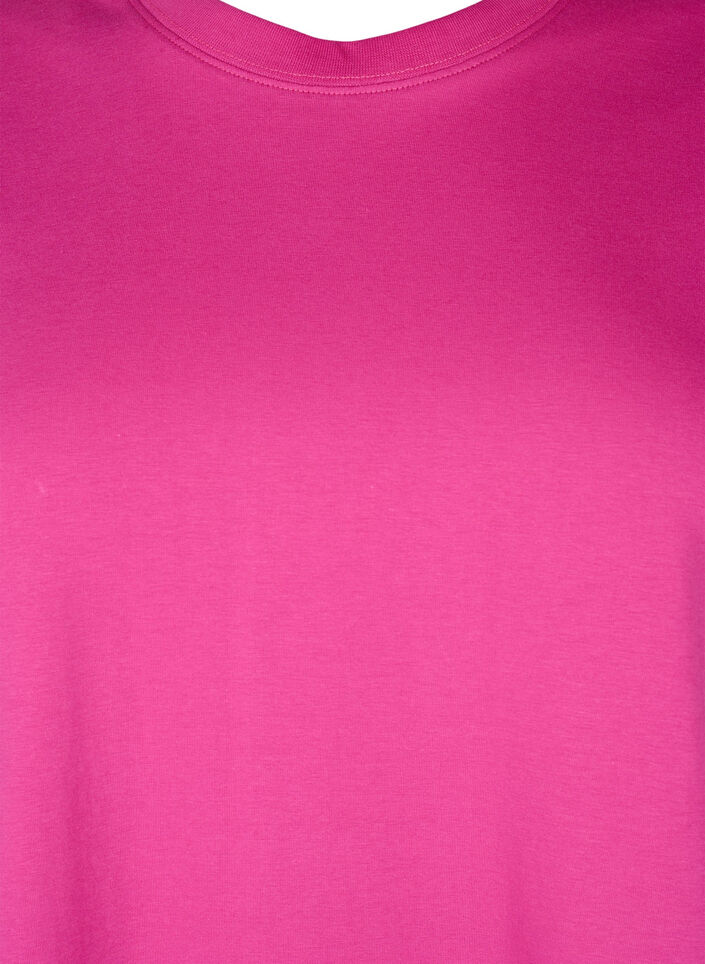T-shirt in organic cotton with a round neck, Raspberry Rose, Packshot image number 2
