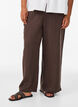 Wide-leg linen and viscose trousers, Brown, Model image number 2
