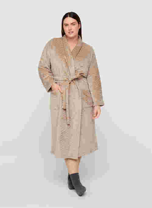 Long dressing gown with pockets