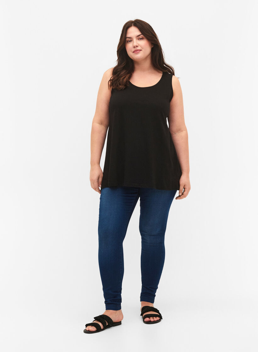 Cotton top with a-shape, Black, Model image number 1