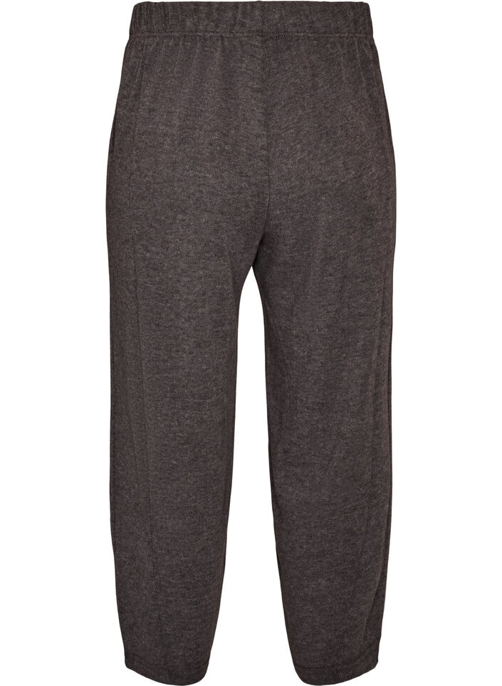 Jersey trousers with a barrel fit and high waist, Dark Grey, Packshot image number 1