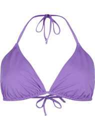 Solid color triangle bikini top, Royal Lilac, Packshot