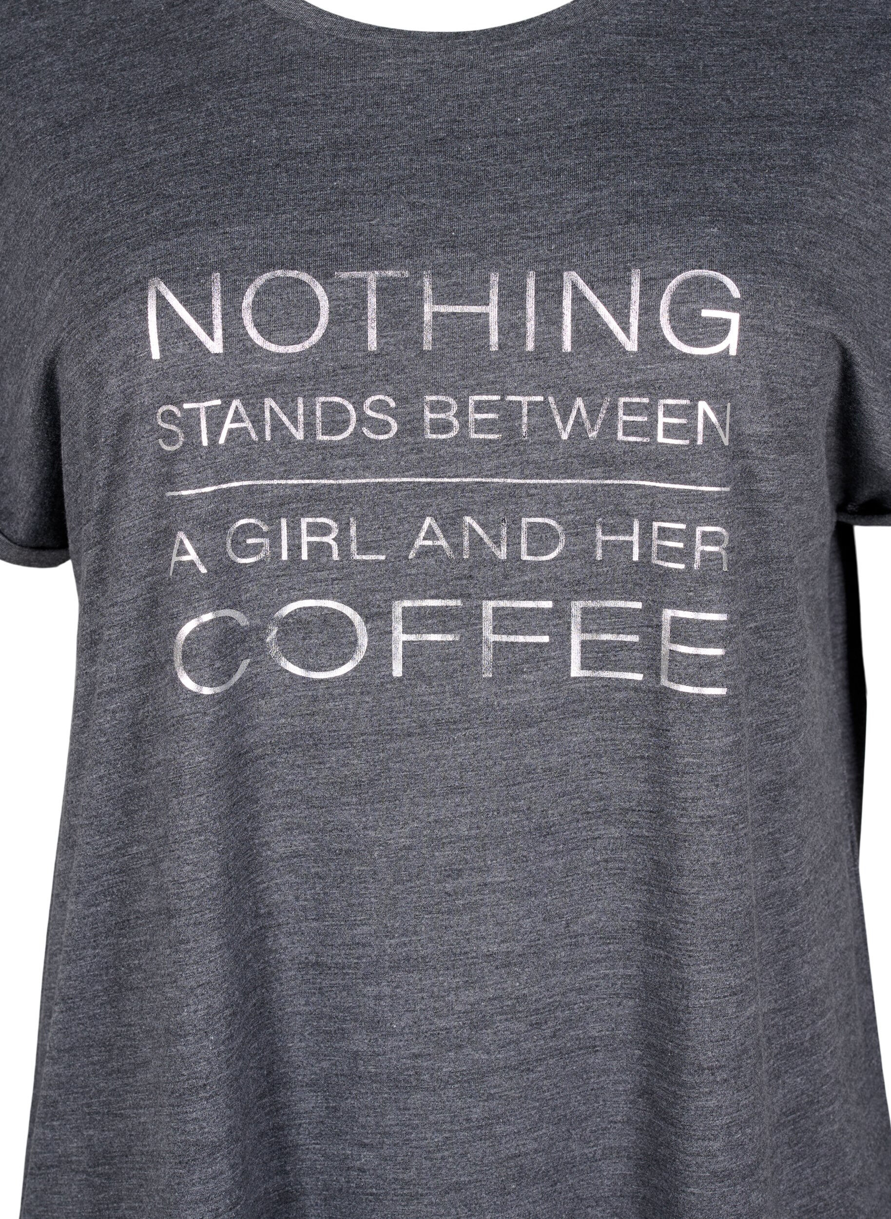 ZizzifashionShort sleeve nightgown with text print, , Packshot image number 2