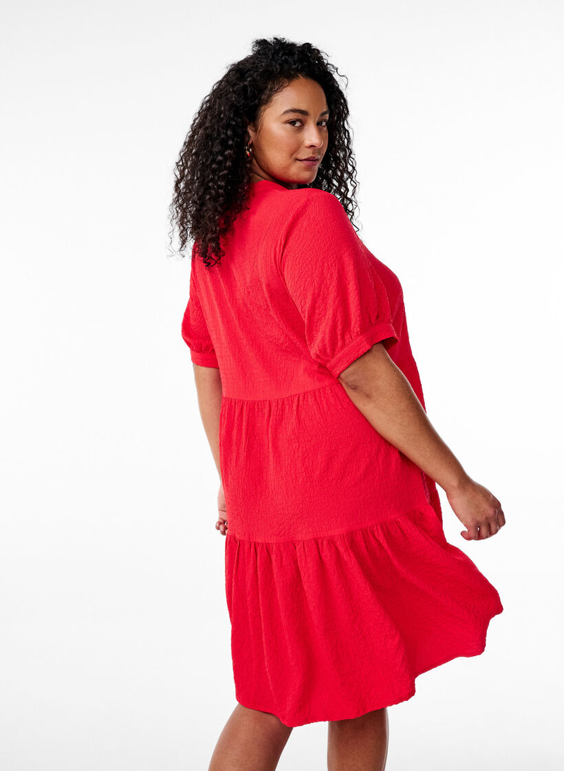 Short A-line dress, Red, Model image number 2