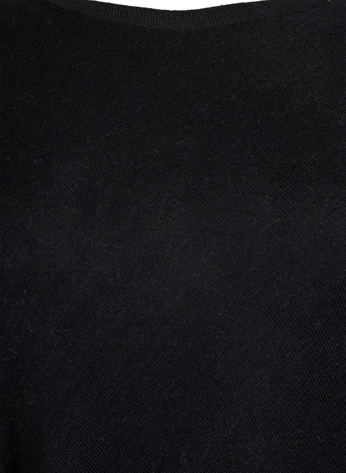 Fine-knit poncho, Black, Packshot image number 2