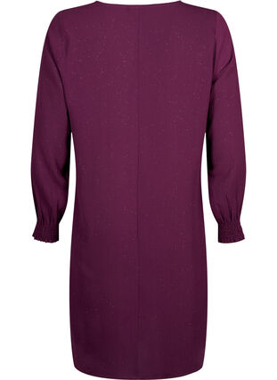 FLASH - Long sleeve dress with glitter, Purple w. Silver, Packshot image number 1