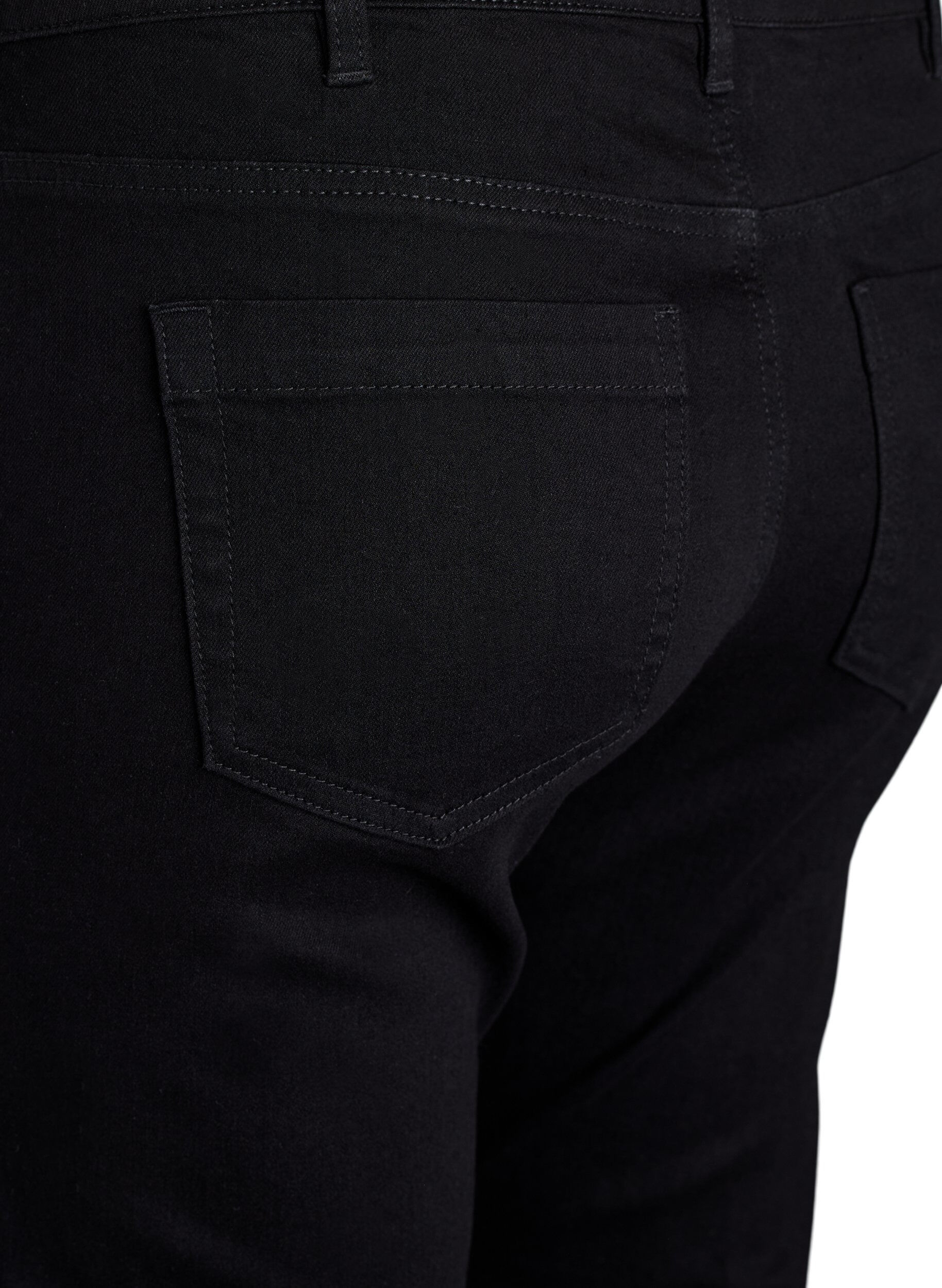 Zizzifashion Slim fit Emily jeans with regular waist, Black, Packshot image number 3