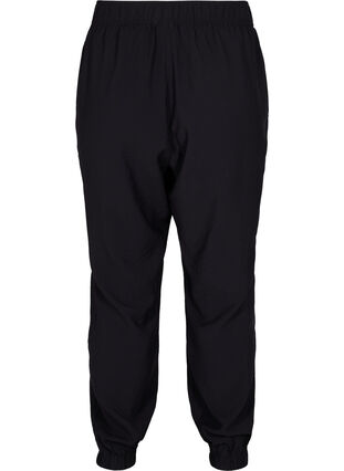 Loose viscose trousers with elastic borders and pockets, Black, Packshot image number 1