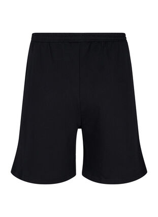 Sweat shorts with text print, Black, Packshot image number 1
