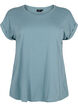 Short sleeved cotton blend t-shirt, Blue, Packshot image number 0
