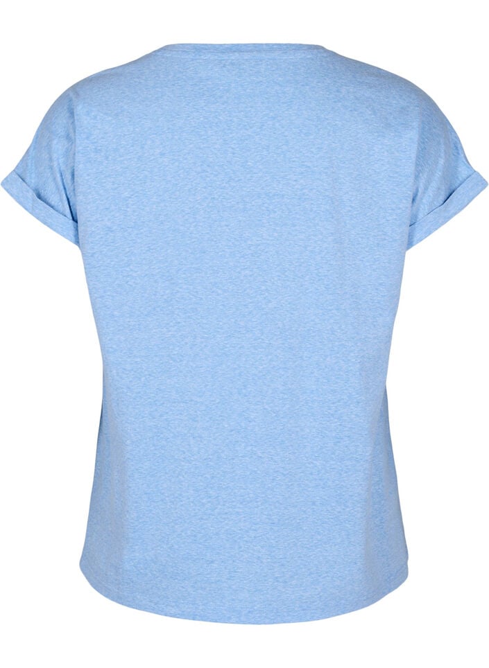 Melange T-shirt with short sleeves, Light Blue, Packshot