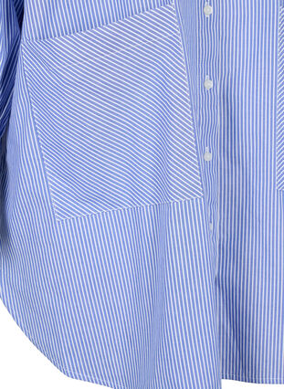 Loose-fitting striped cotton shirt, Baja Blue Stripe, Packshot image number 2