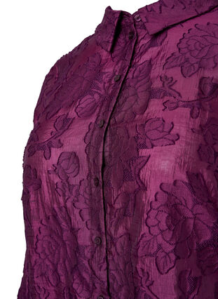 Long jacquard shirt, Dark Purple, Packshot image number 2