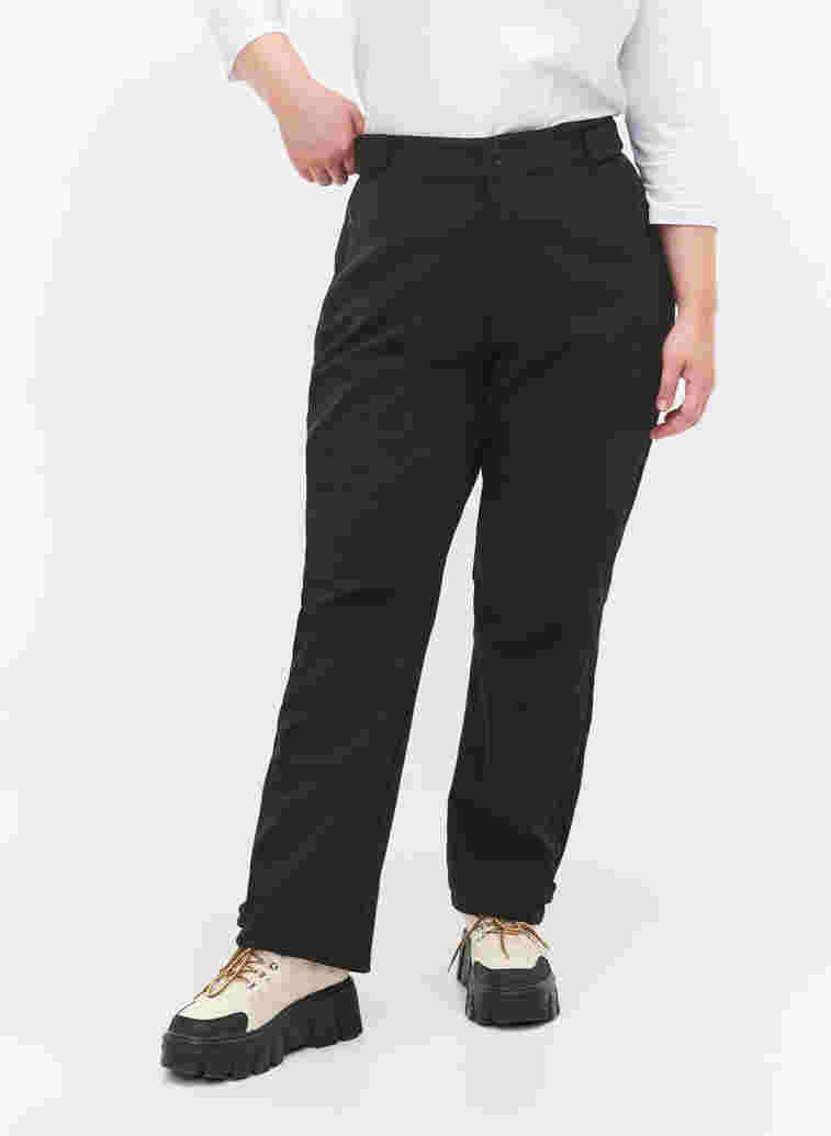 Softshell trousers with adjustable velcro, Black, Model image number 3