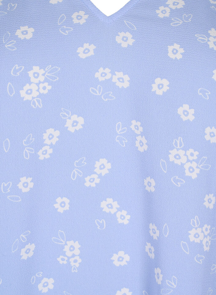Floral top with v-neck, Serenity Flower AOP, Packshot image number 2