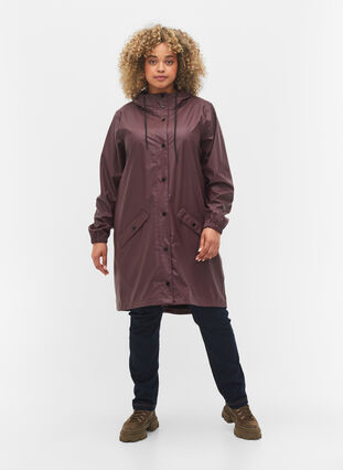 Rain jacket with hood and button fastening, Fudge, Model image number 2