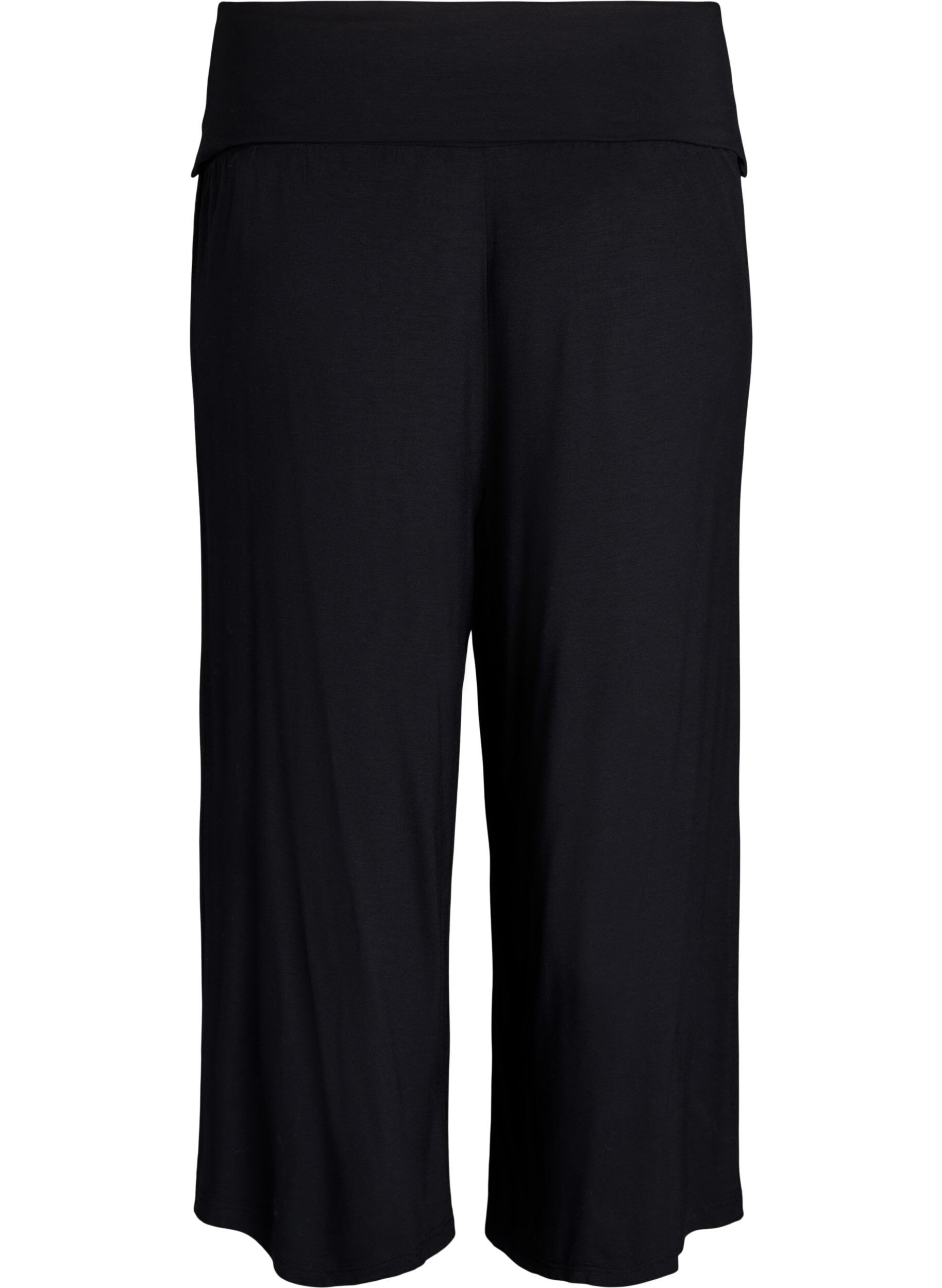 Zizzifashion Jersey culotte trousers with high waist, Black, Packshot image number 1