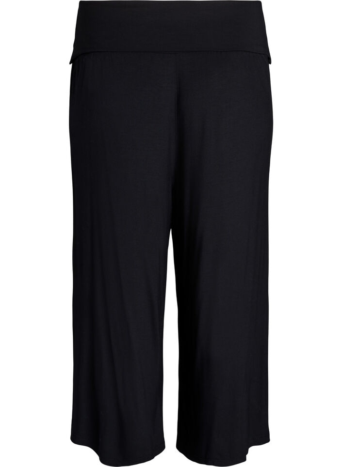 Jersey culotte trousers with high waist, Black, Packshot image number 1