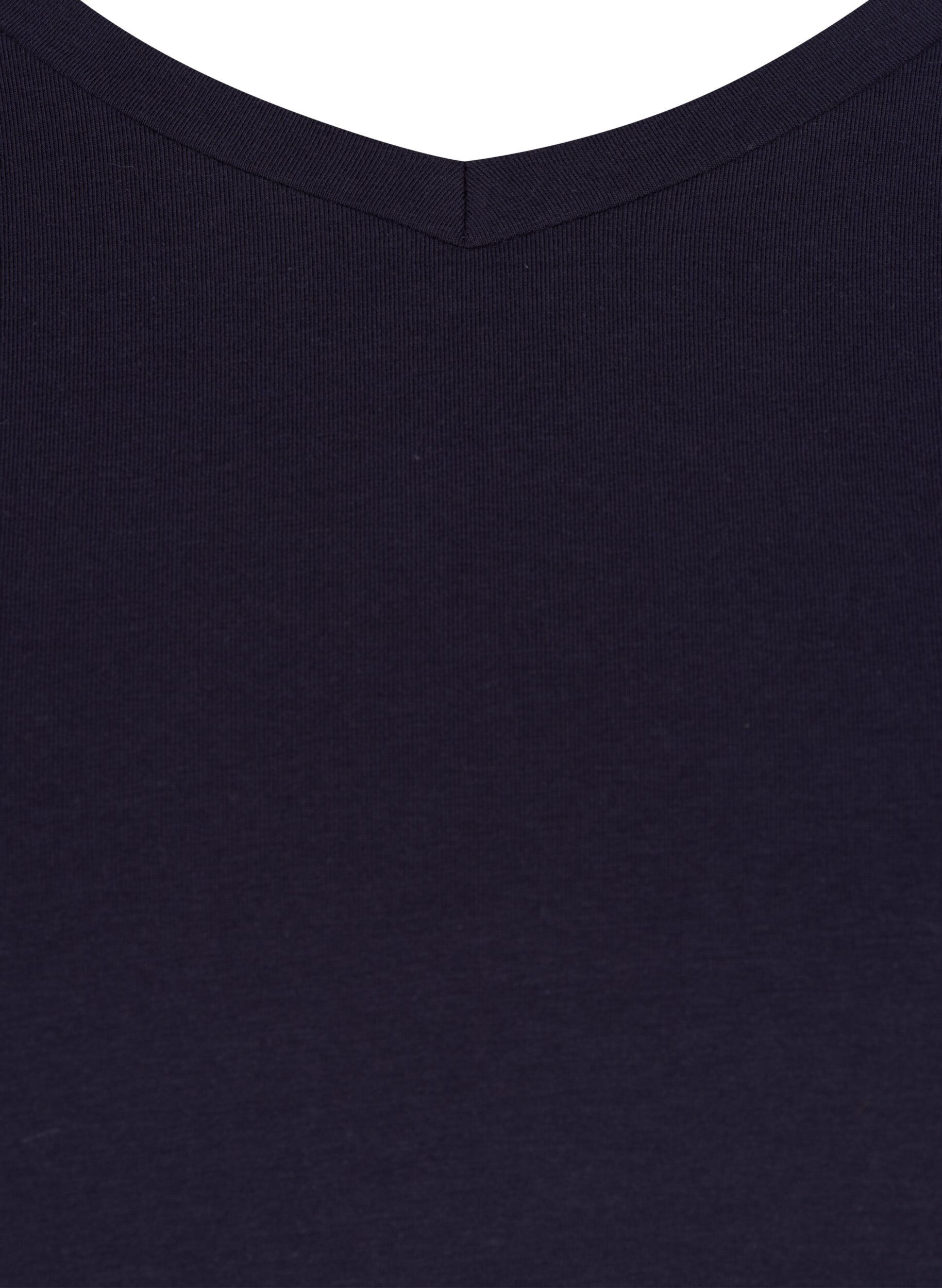 ZizzifashionBasic plain cotton t-shirt, Blue, Packshot image number 2