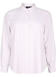 Long-sleeved cotton shirt, White Taupe Stripe, Packshot