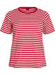 Striped T-shirt with ribbed texture, Red, Packshot image number 0