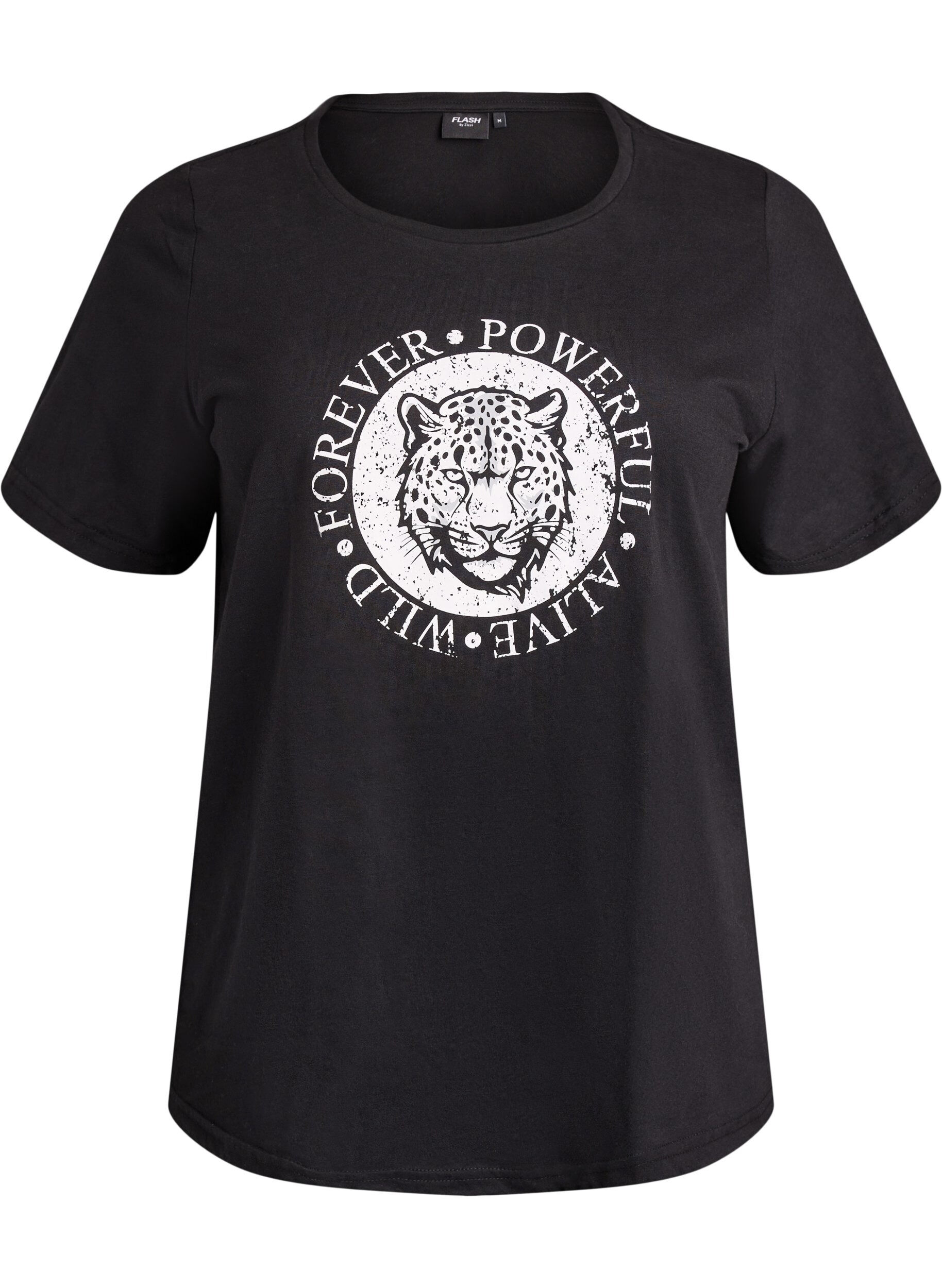 Zizzifashion T-shirt with motif., Black, Packshot image number 0