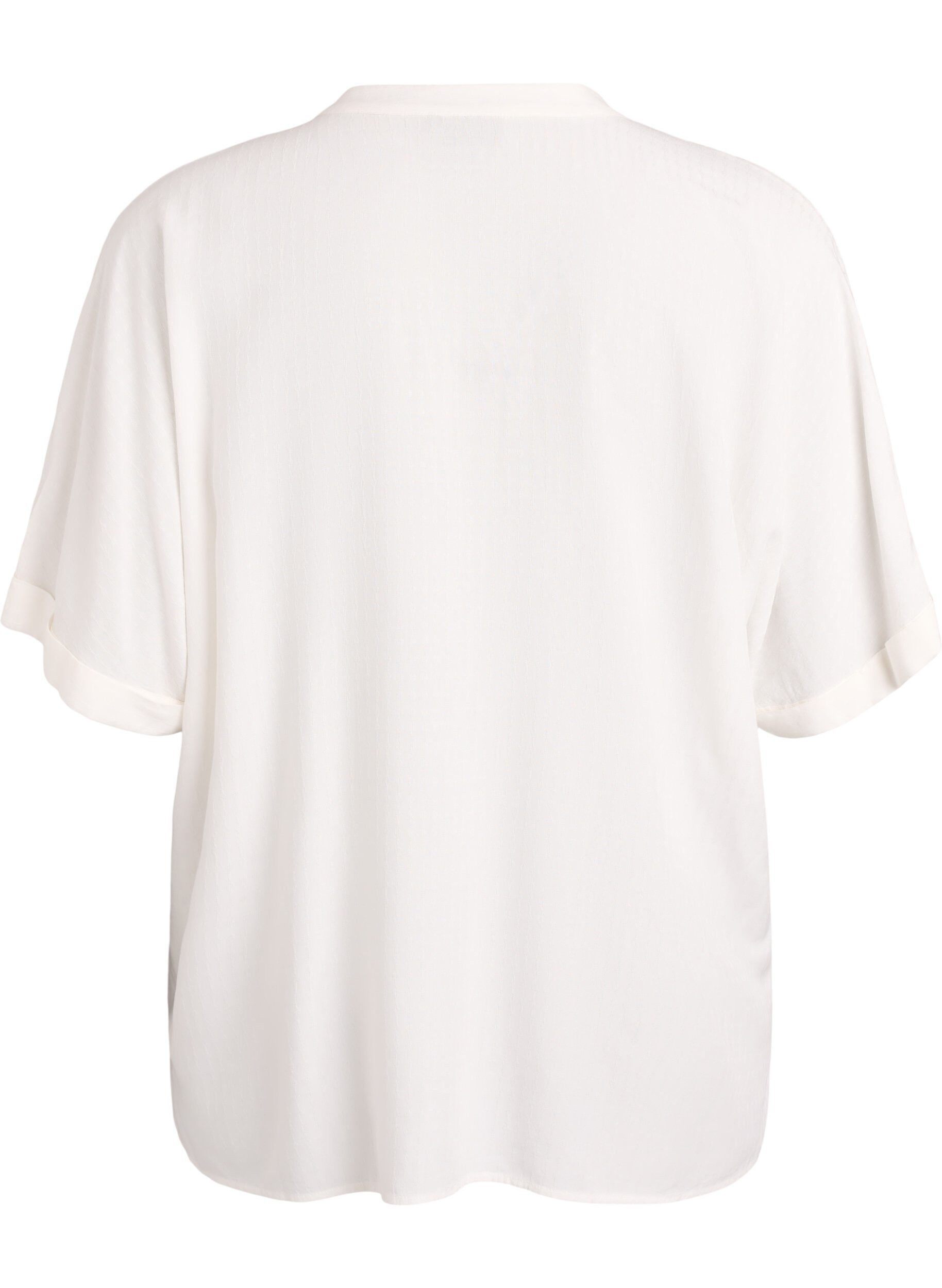 ZizzifashionViscose shirt with short sleeves and ruched detail, Vanilla, Packshot image number 1