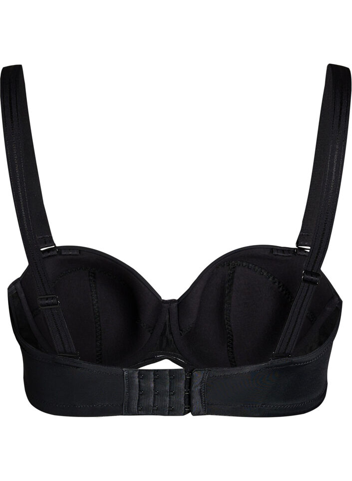 Padded strapless bra with detachable straps, Black, Packshot image number 1