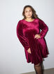 Velvet dress with rhinestones and A-line shape, Red, Model image number 0