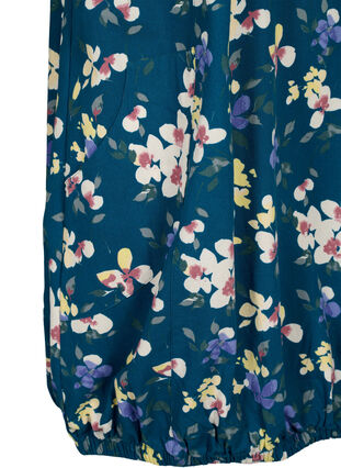 Short-sleeved, printed cotton dress, Legion Blue AOP, Packshot image number 3