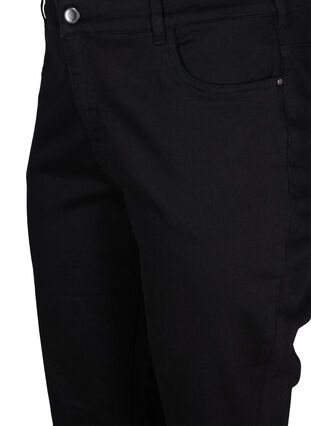 Close-fitting denim capris in cotton, Black, Packshot image number 2