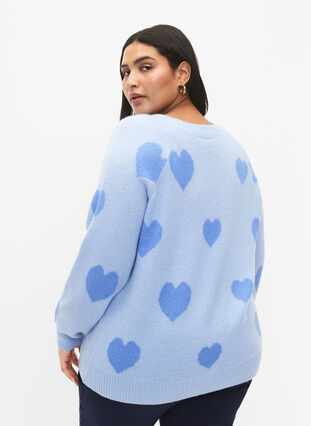 Pullover with hearts, Ch. Blue/Blue Bonnet, Model image number 1