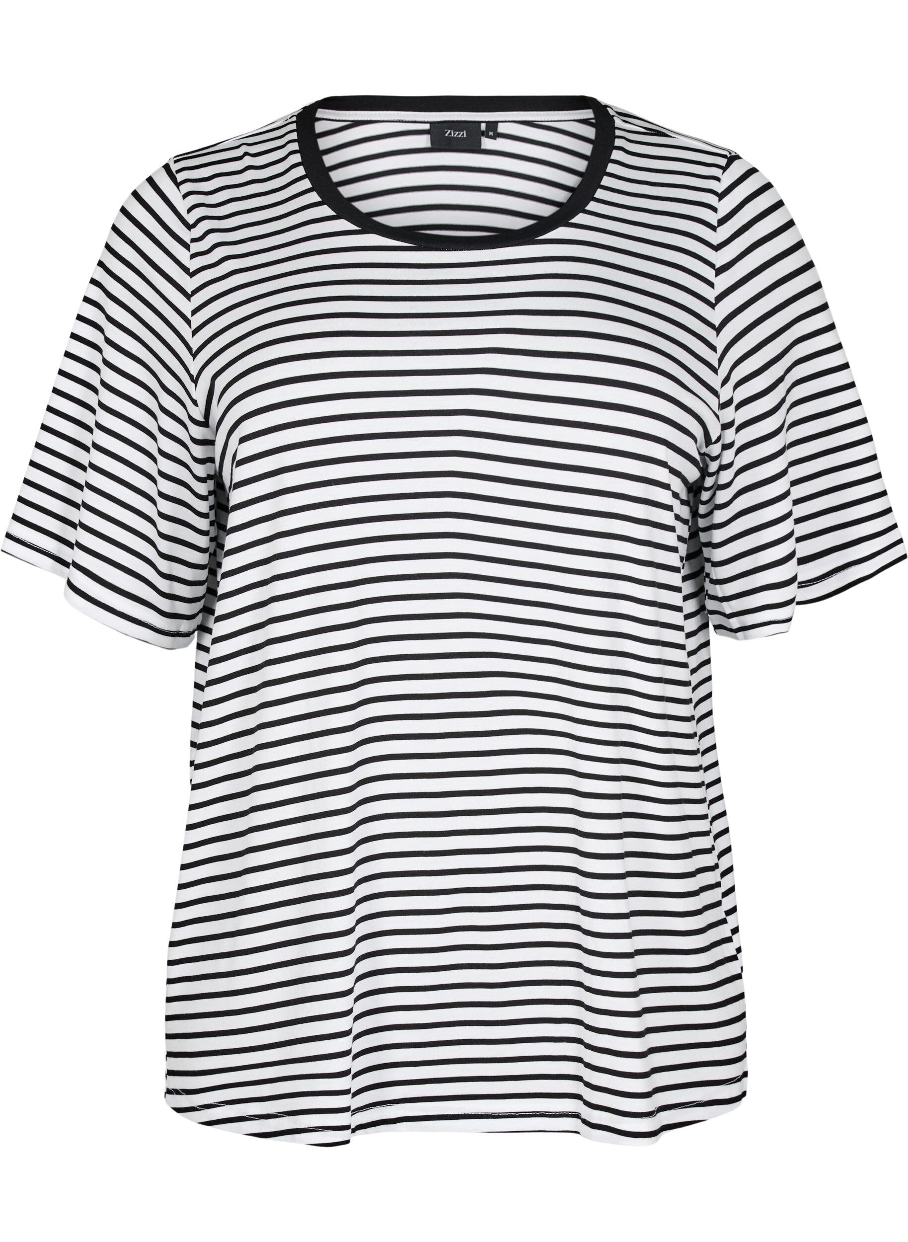 Zizzifashion T-shirt with TENCEL&trade; Lyocell and stripes, White, Packshot image number 0