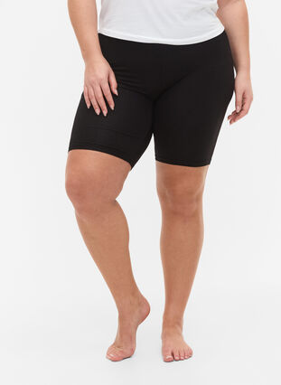 2-pack viscose cycling shorts, Black/Black, Model image number 2