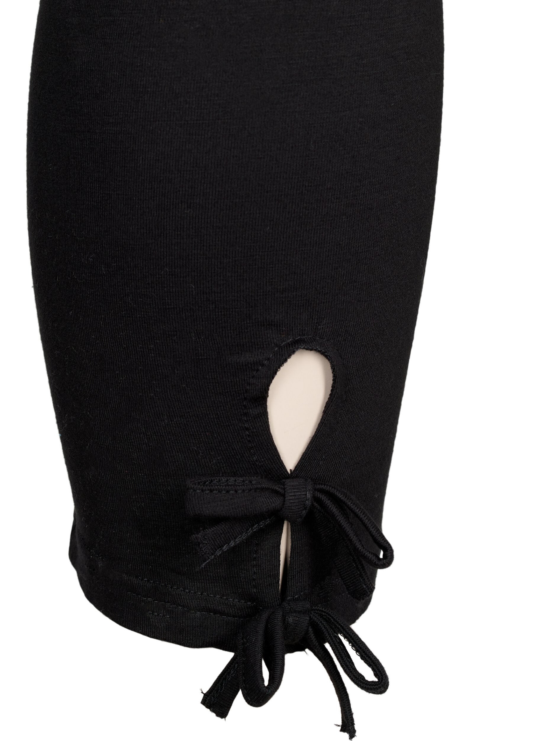 Zizzifashion 3/4 leggings in viscose with bow, Black, Packshot image number 3