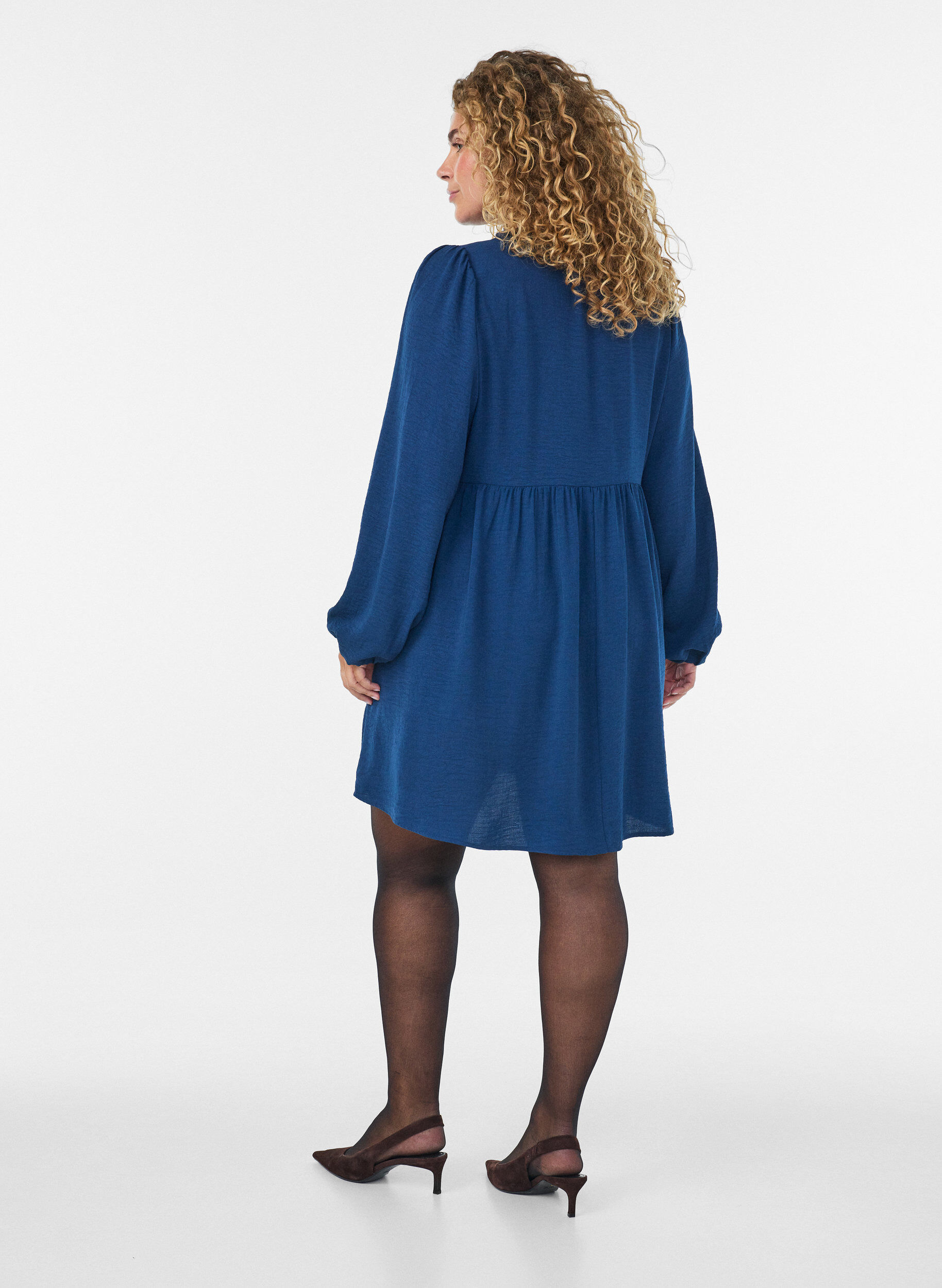 ZizzifashionA-line dress with an empire line, Blue, Model image number 2